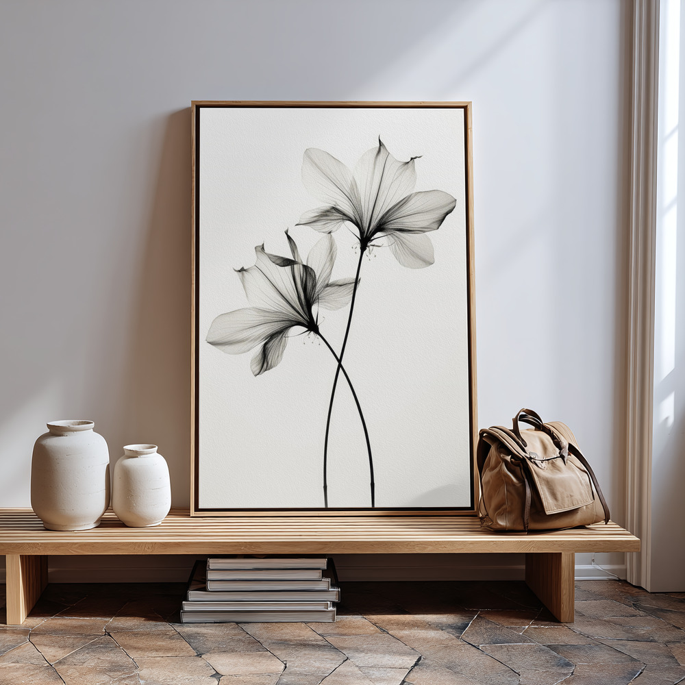 Canvas print - Transparent Botanic No 6 in guest room