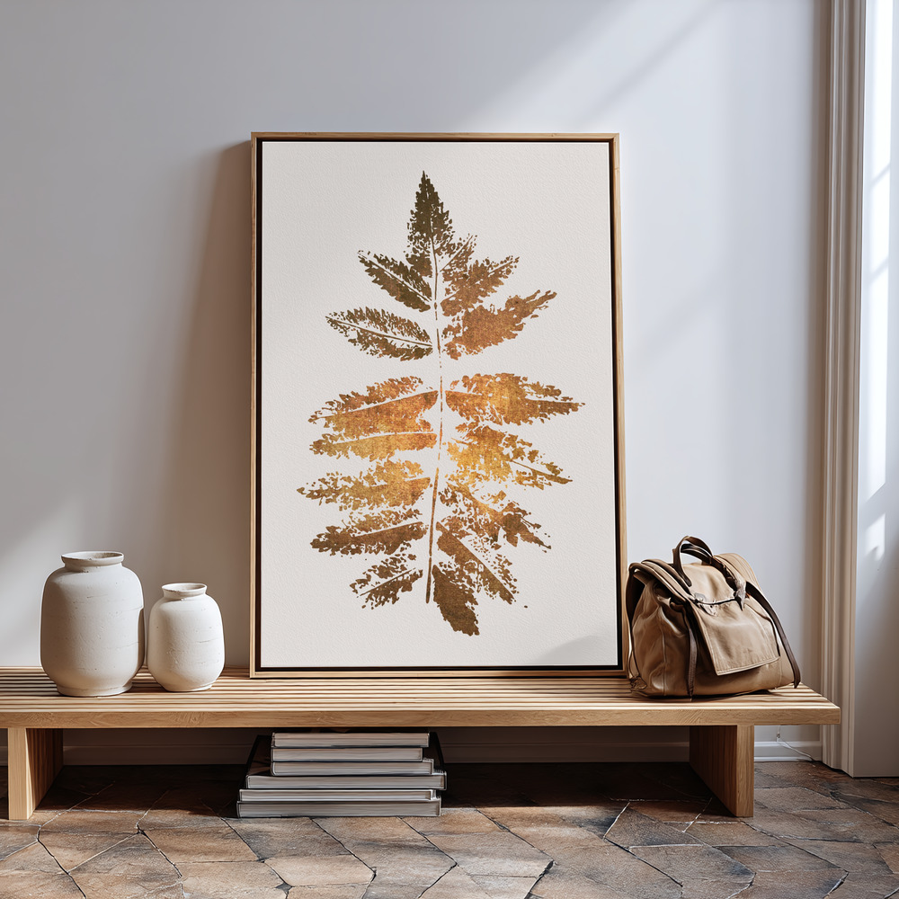Canvas taulu - Oak Leaf Print   Gold sisäänkäynnin luona