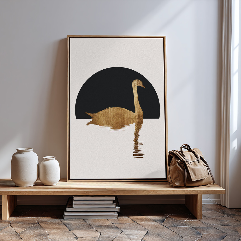 Canvas print - The Swan   Black in guest room