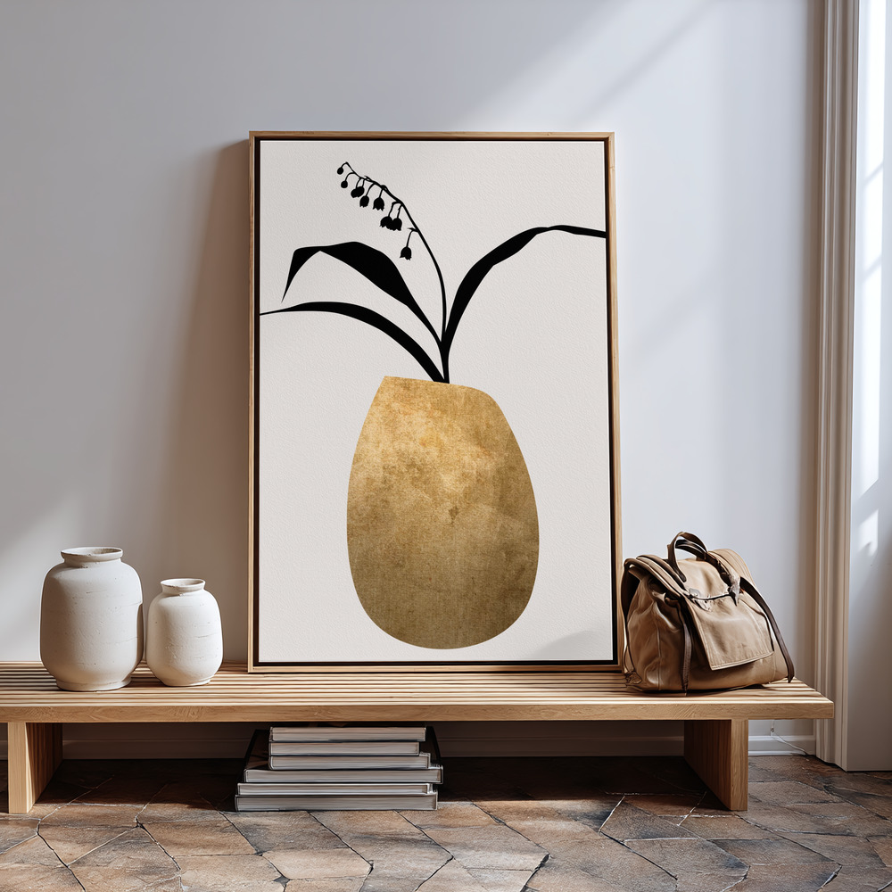 Canvas print - Water Lilies   Gold in guest room