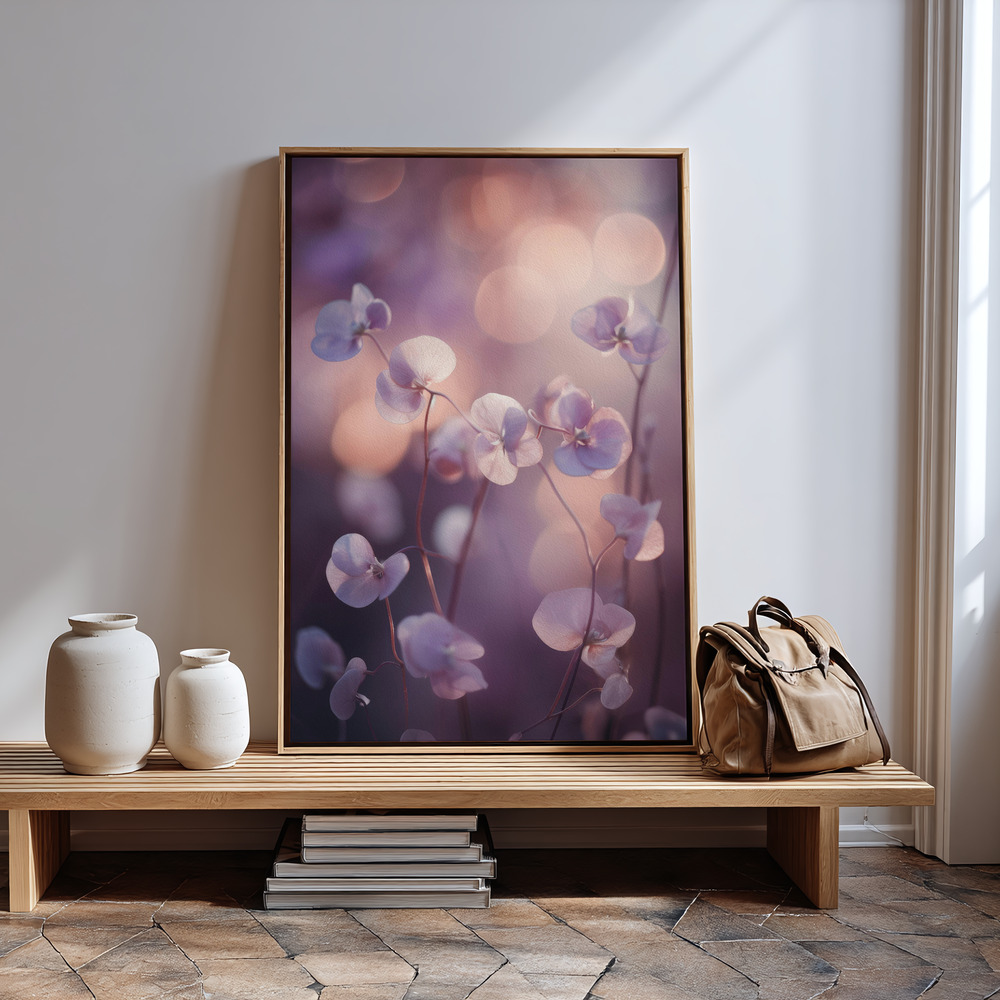 Canvas print - Tiny Aubrieta in guest room