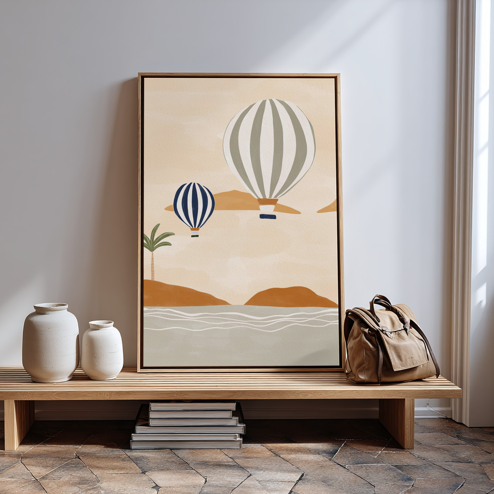 Canvas print - Airballoons In Dessert in guest room