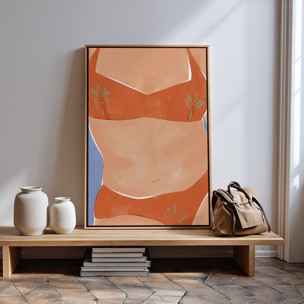 Canvas schilderi - Bikini Babe in guest room
