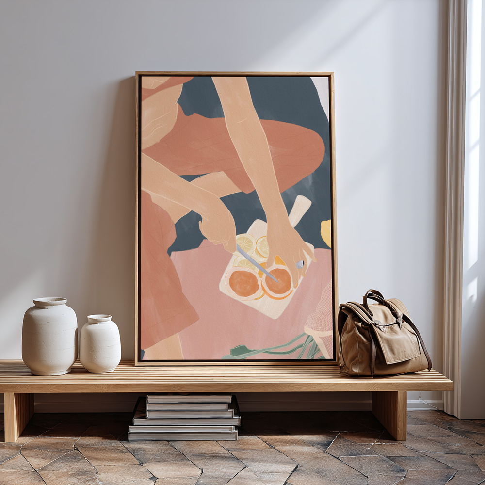 Canvas schilderi - Cutting Grapefruits in guest room
