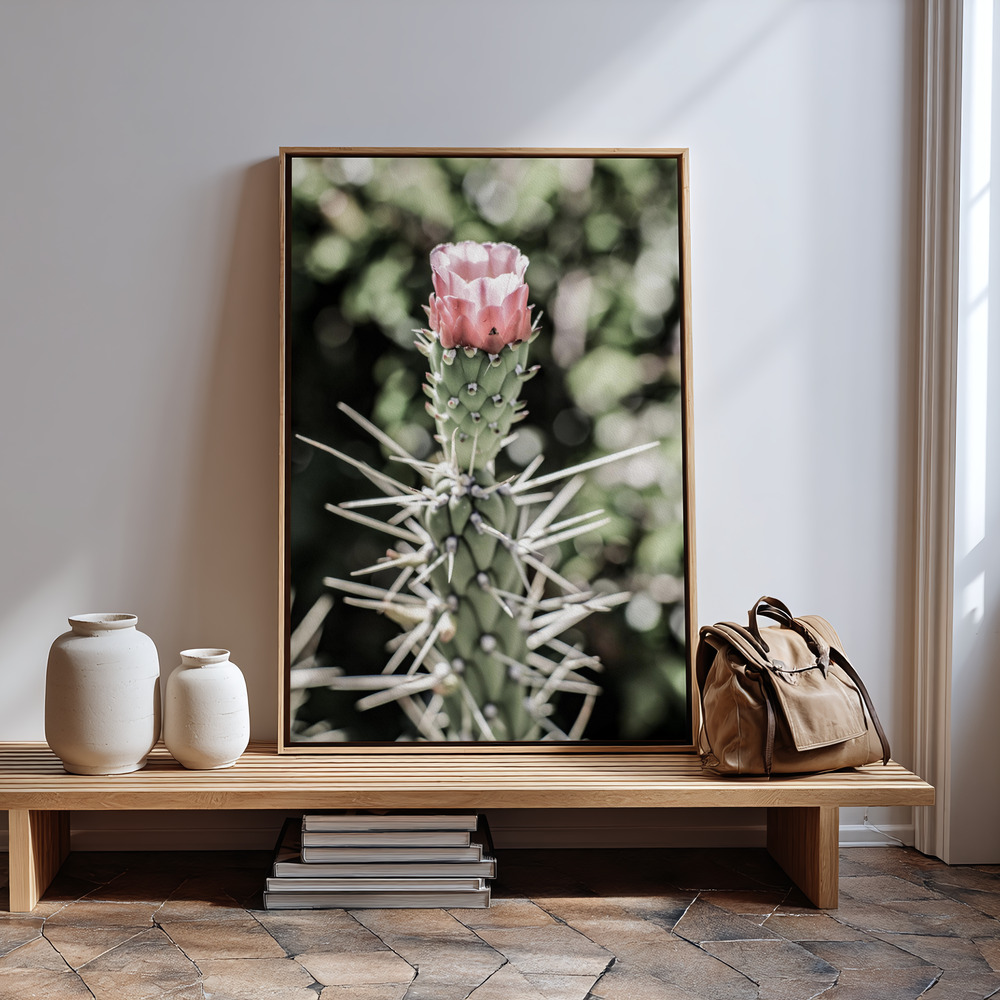Canvas print - Pink Desert Bloom in guest room