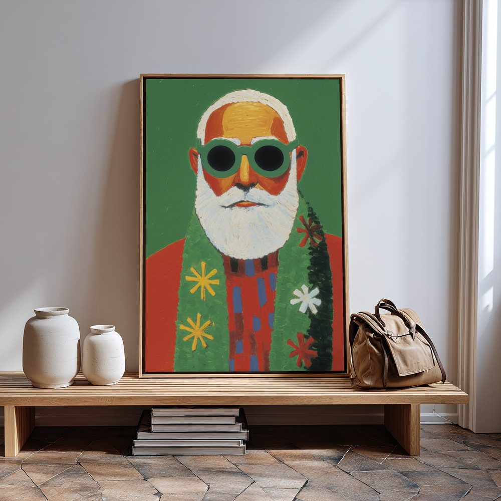 Lienzo - Holiday Santa in guest room