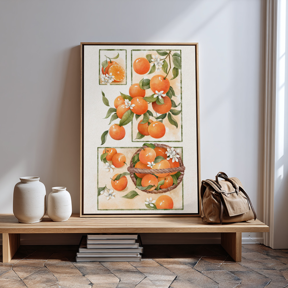 Canvas schilderi - Orange Blossom Lock in guest room