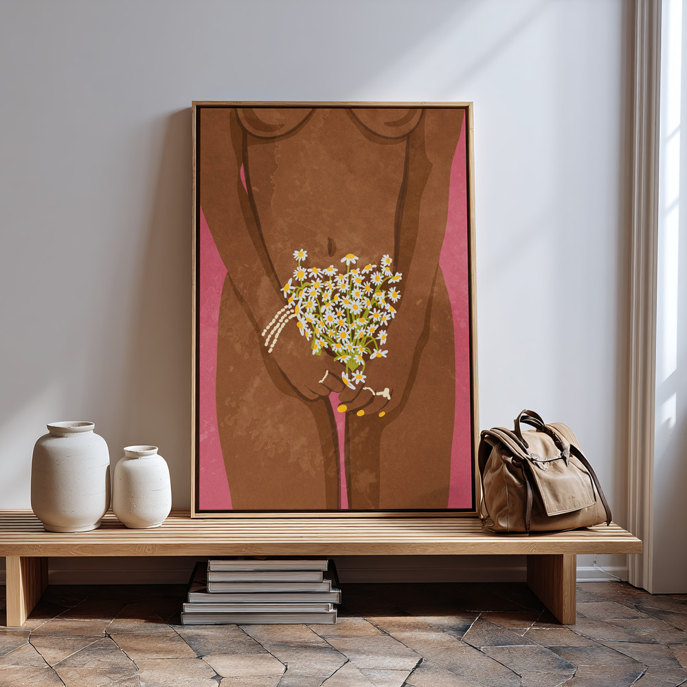 Leinwandbild - Wearing Floweers in guest room