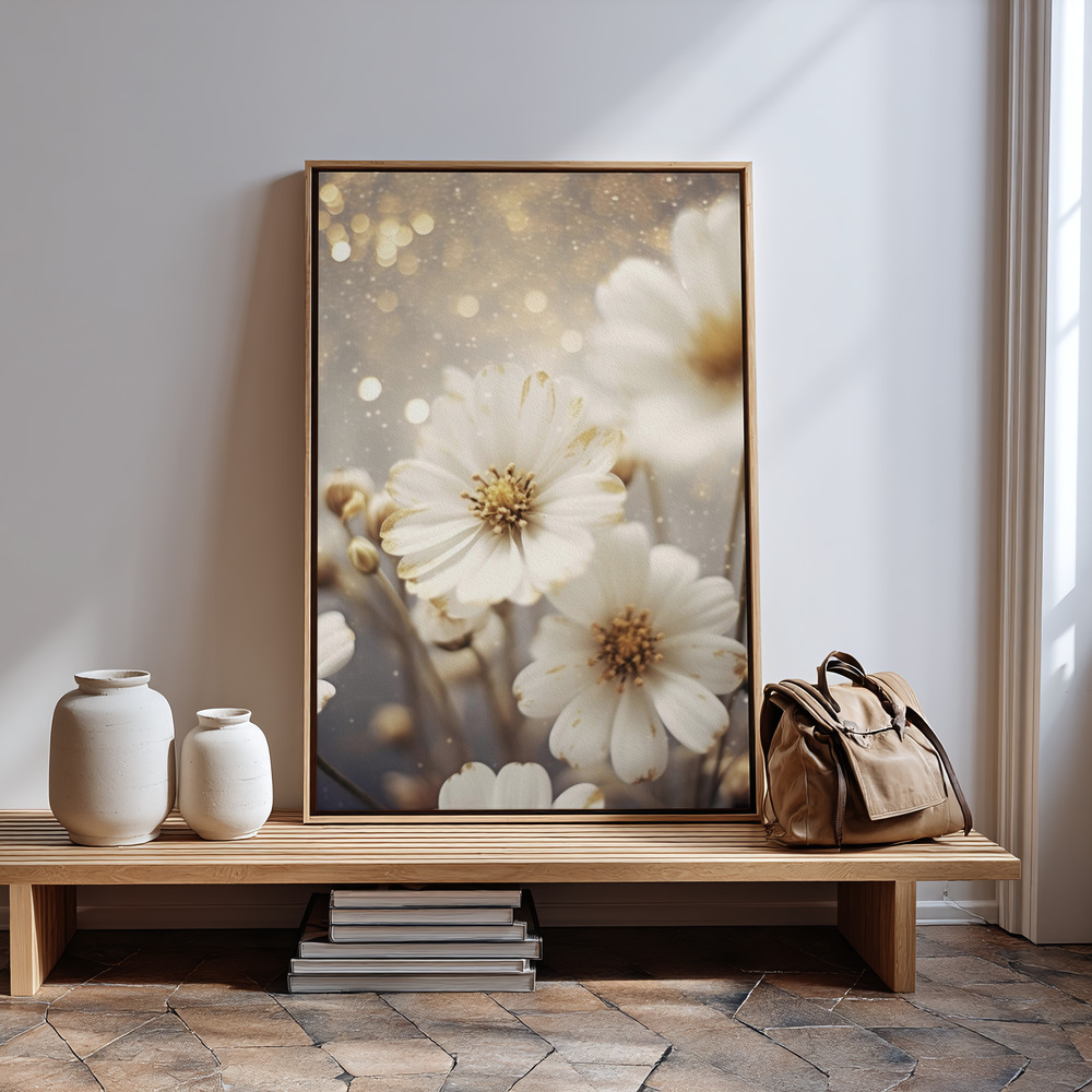 Canvas print - Pastel Flowers No 3 in guest room