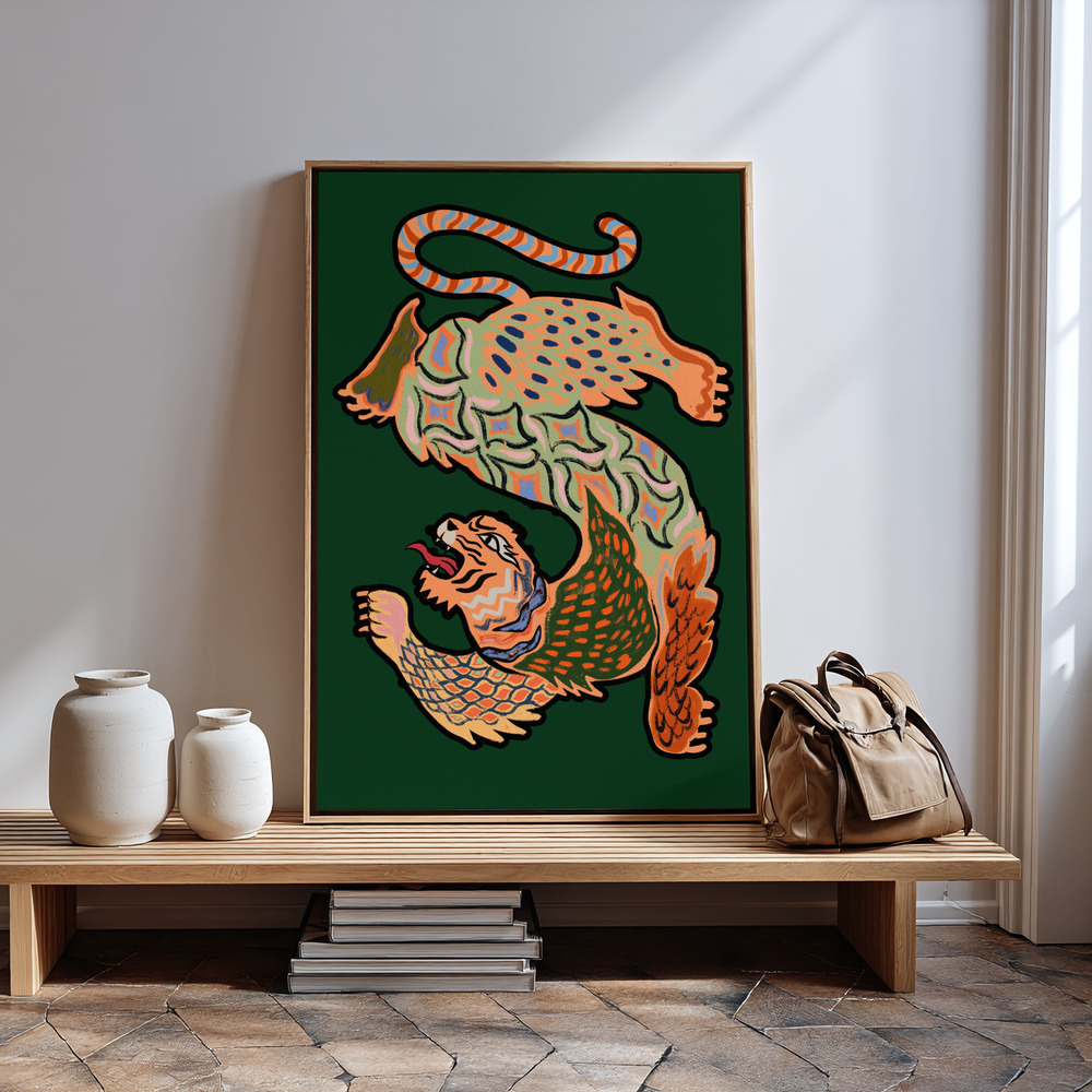 Canvas print - Asiantiger Green in guest room