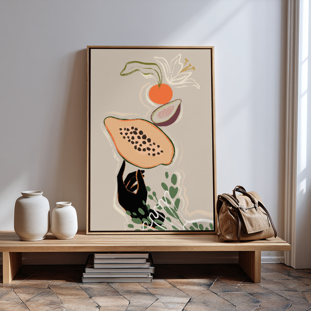 Lienzo - Balancing Fruits in guest room