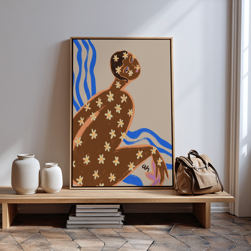Canvas print - Blooming Daisy in guest room
