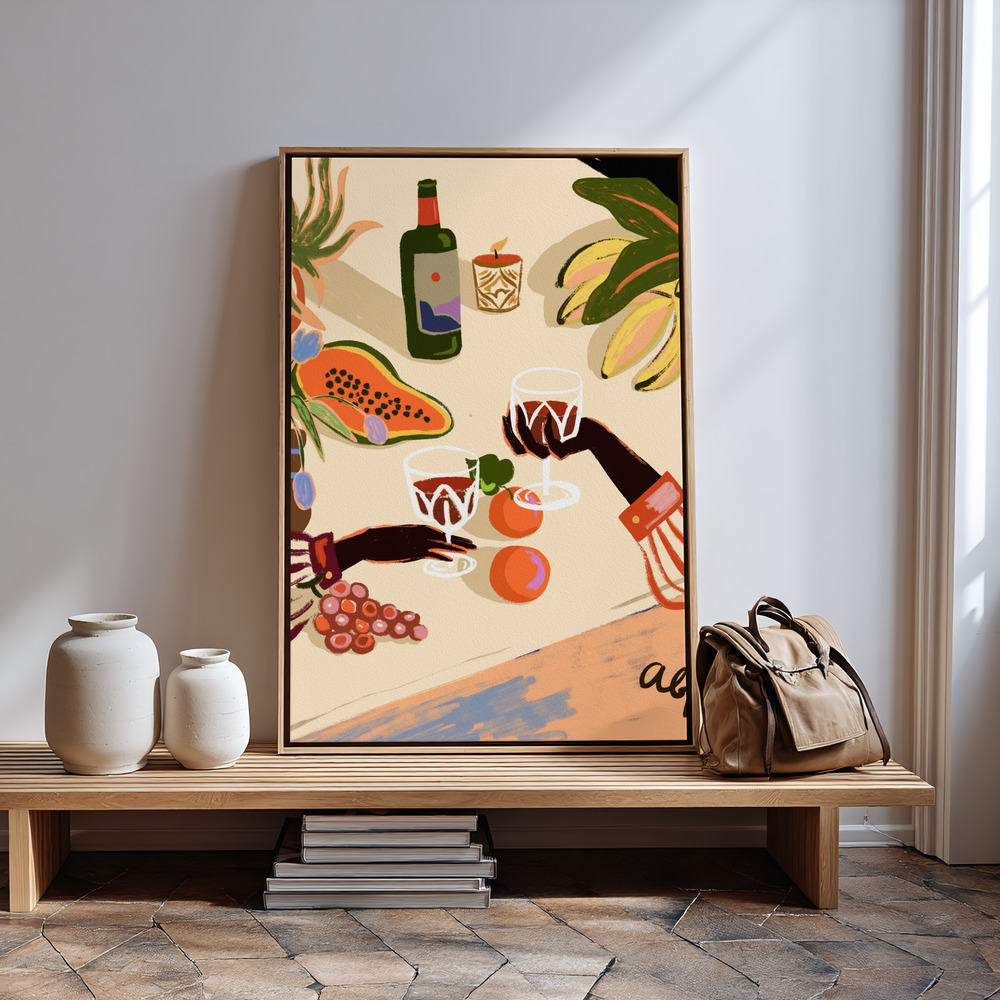 Canvas print - Cheers To You in guest room