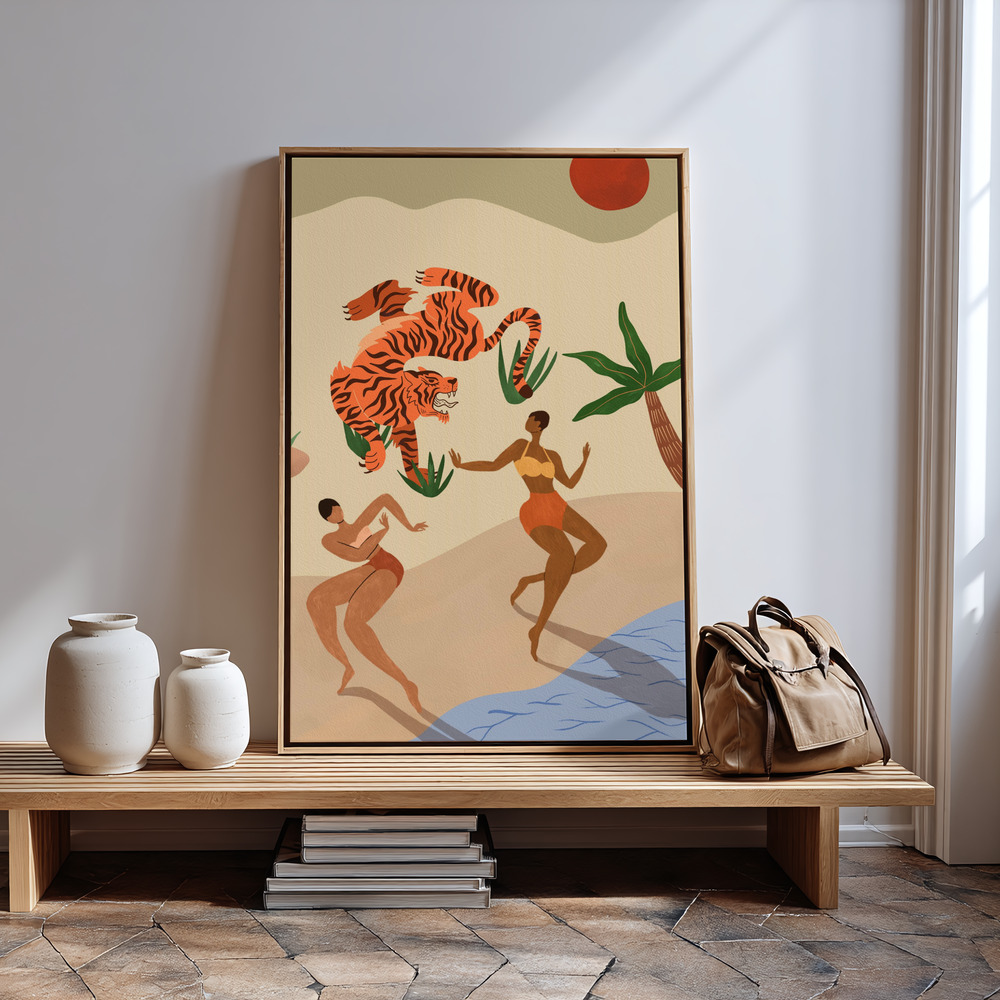 Canvas print - Dancing Tiger in guest room