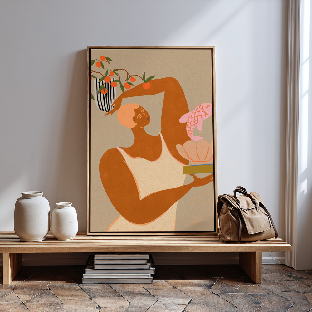 Leinwandbild - Fish And Oranges in guest room