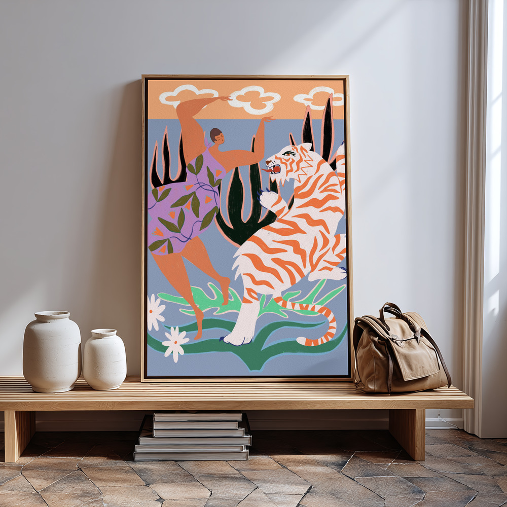 Canvas print - Hello Tiger in guest room