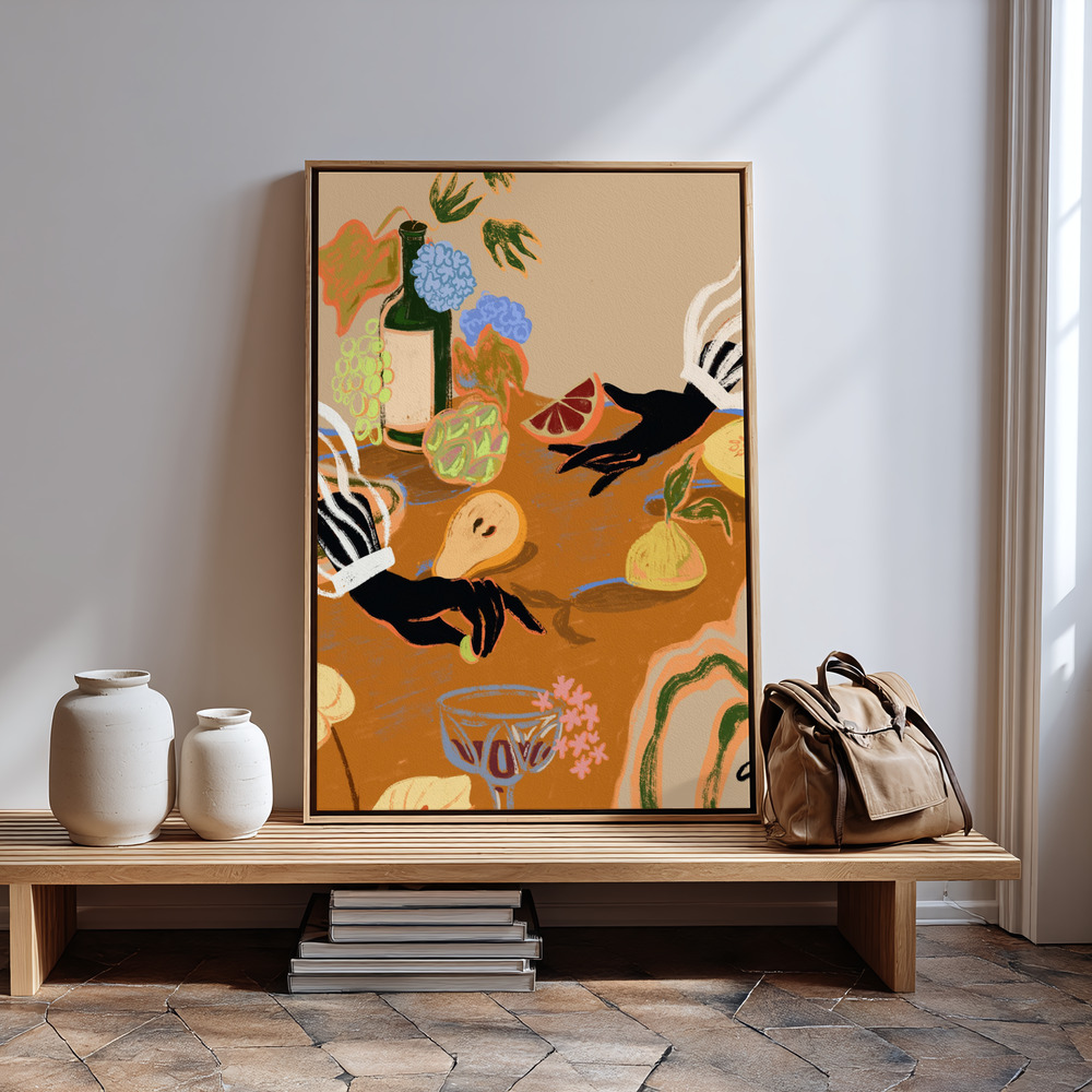 Canvas print - Handful of Love in guest room