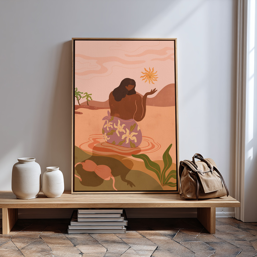 Canvas print - Sunset in guest room