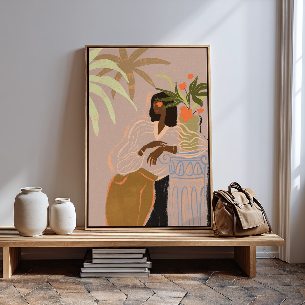 Canvas schilderi - Waiting bij de ingang
