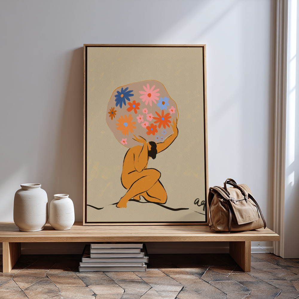 Canvas print - World On Her Shoulders in guest room