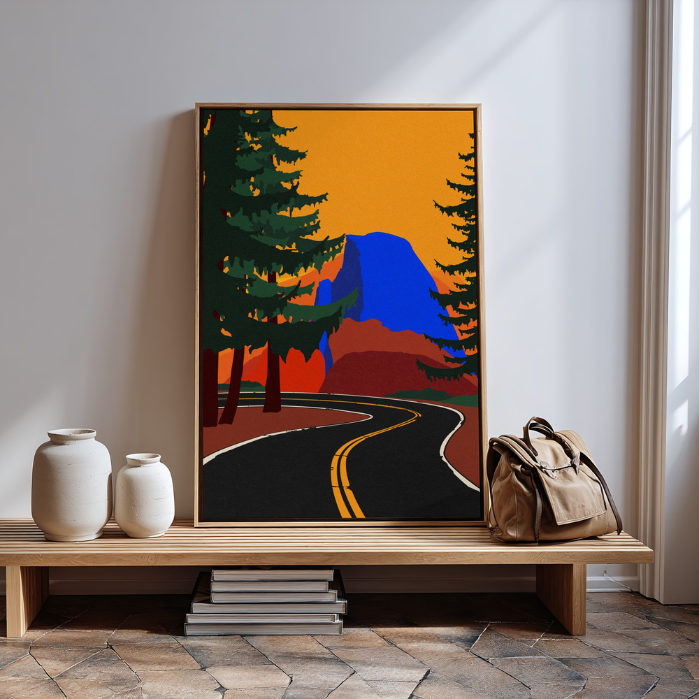 Lærred - Clacier Road With Half Dome in guest room