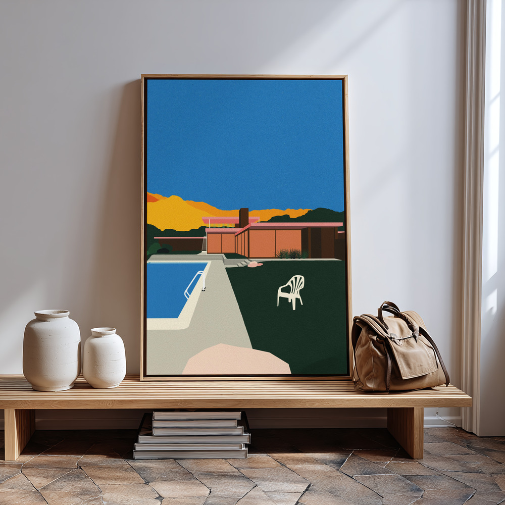 Canvas taulu - Kaufmann Desert House Poolside sisäänkäynnin luona