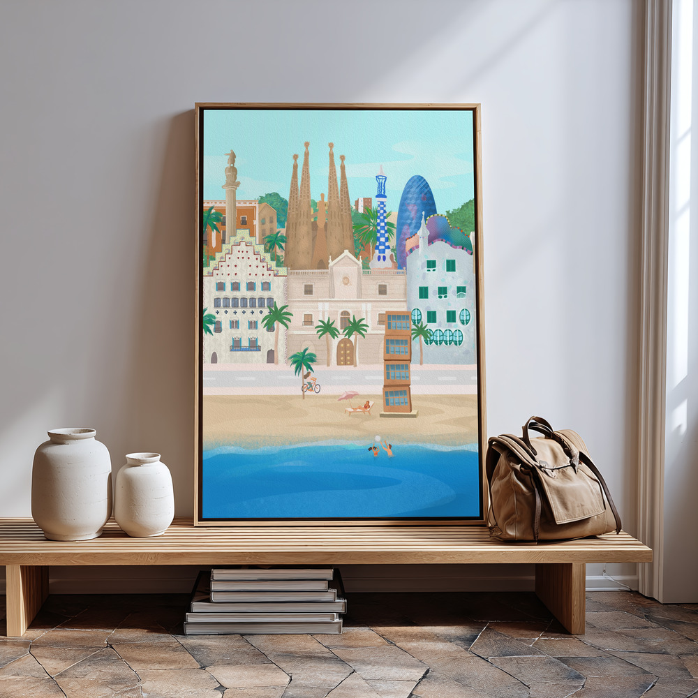 Canvas print - Barcelona in guest room