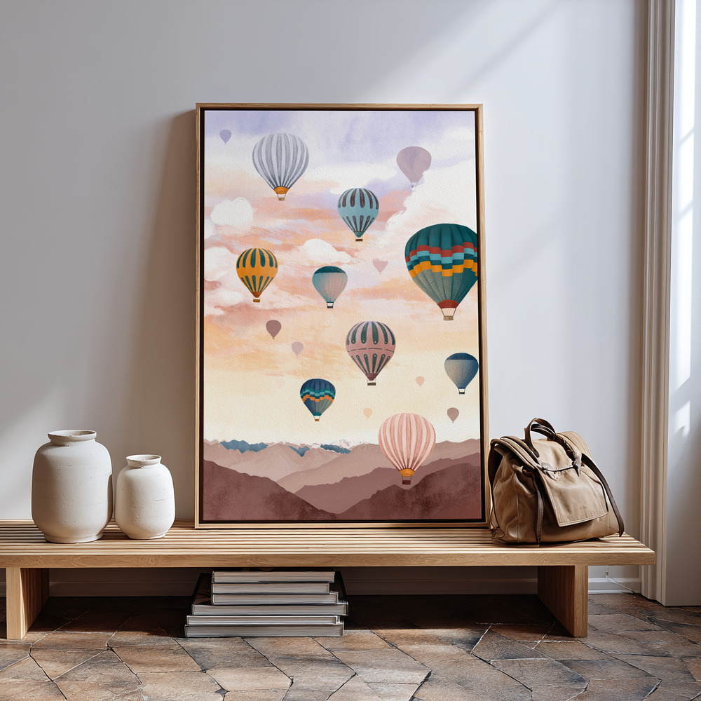 Obraz na płótnie - Airballoon Sky in guest room