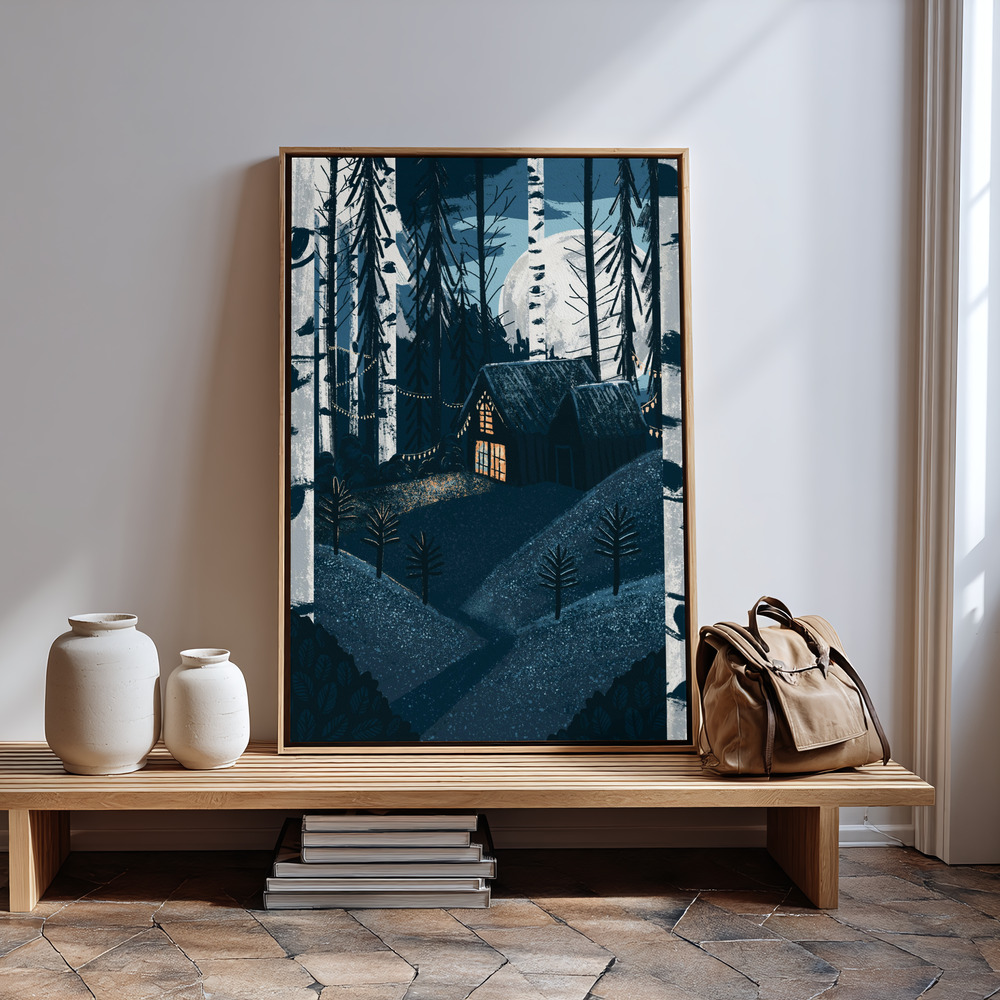 Stampe su tela - Christmas Cabin in guest room