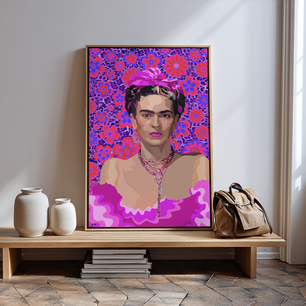 Canvas print - Frida in Purple by the entrance