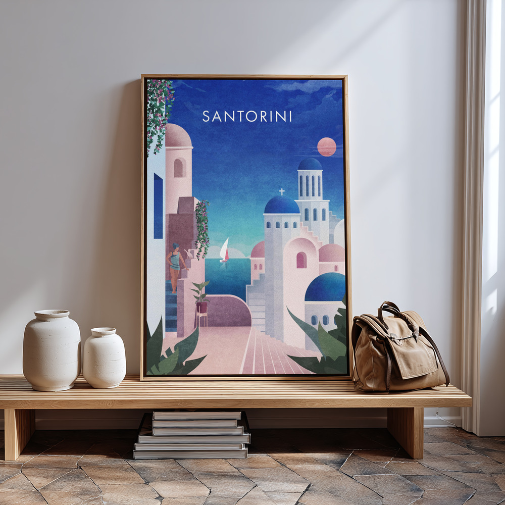Canvas print - Santorini Text.png in guest room