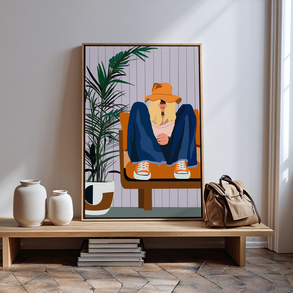 Canvas print - Retro Lounge Vibes by the entrance