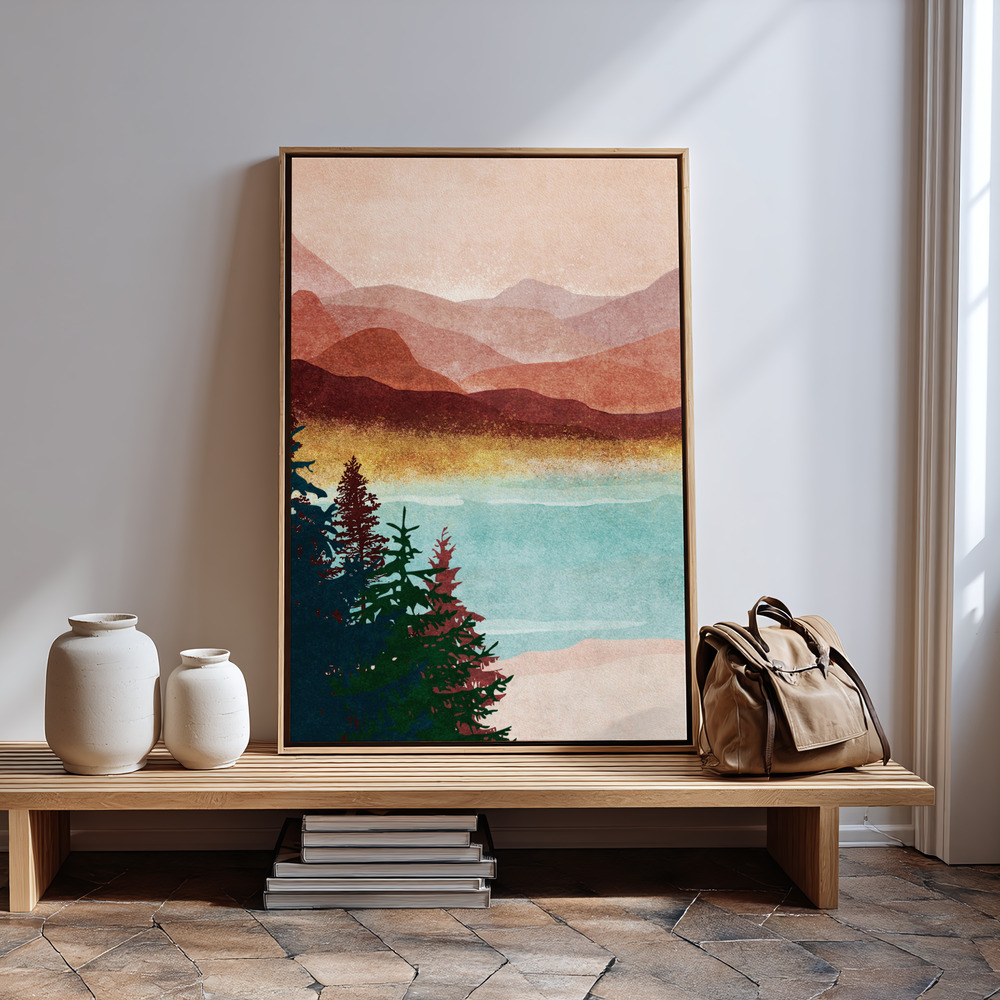Canvas print - Misty Mountain Glow by the entrance