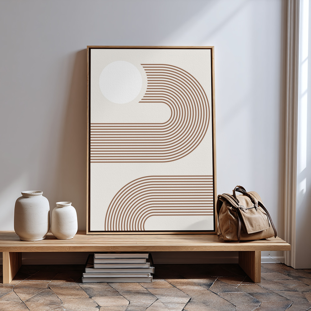 Canvas print - Beige Arc Poster - No.2 in guest room