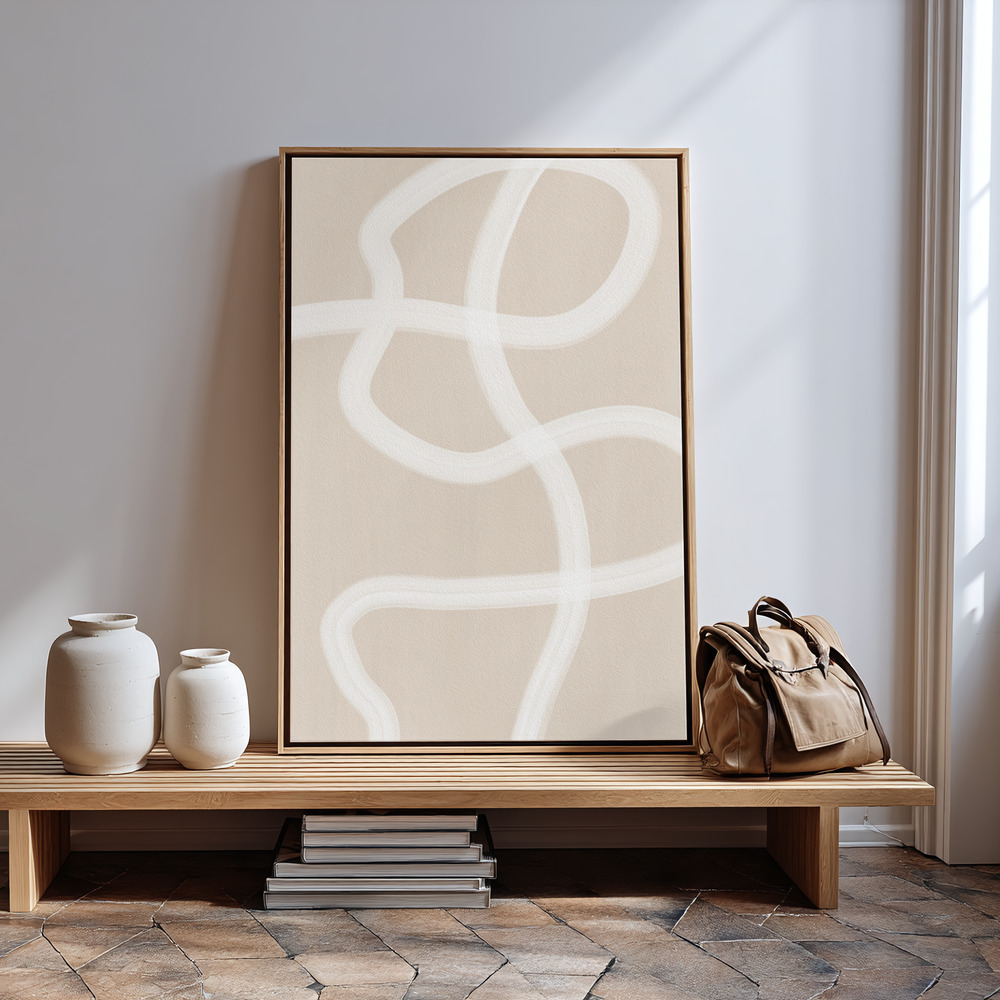 Canvas print - White Brush Stroke Poster - No.1 in guest room
