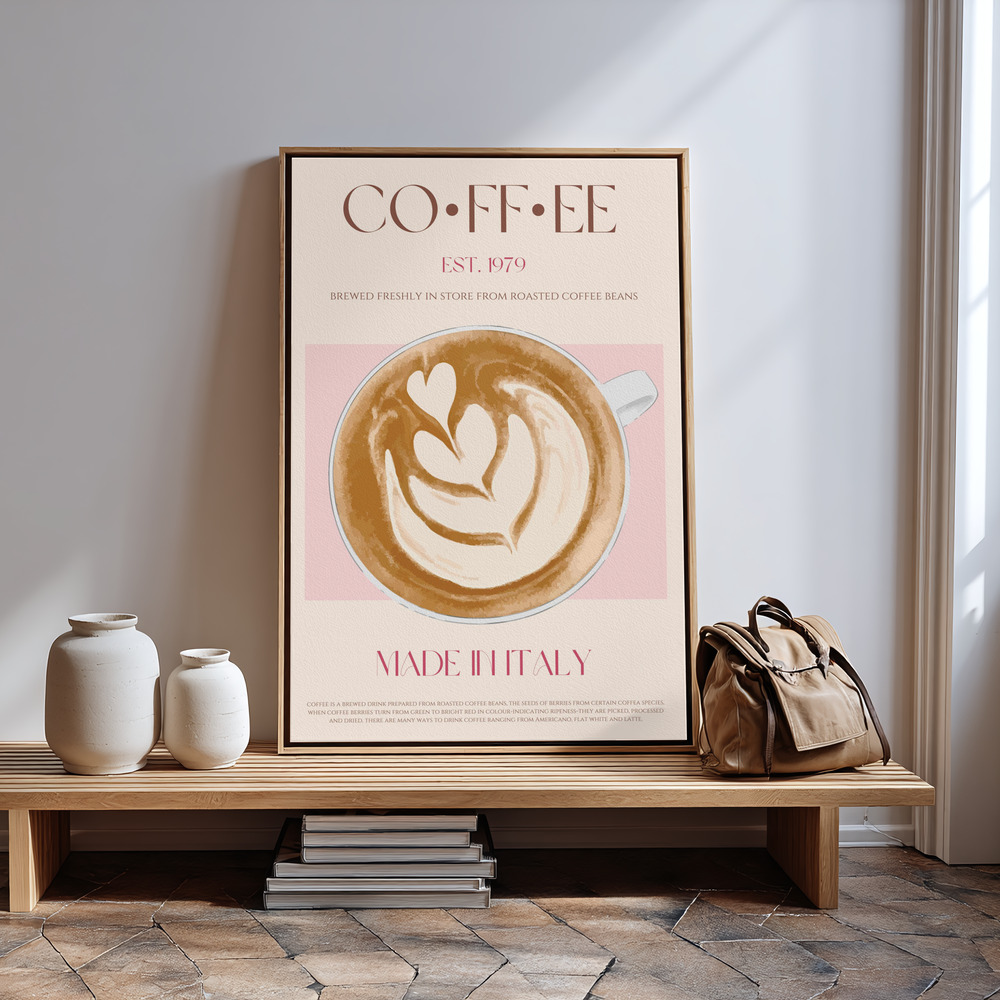 Canvas schilderi - Coffee Print bij de ingang