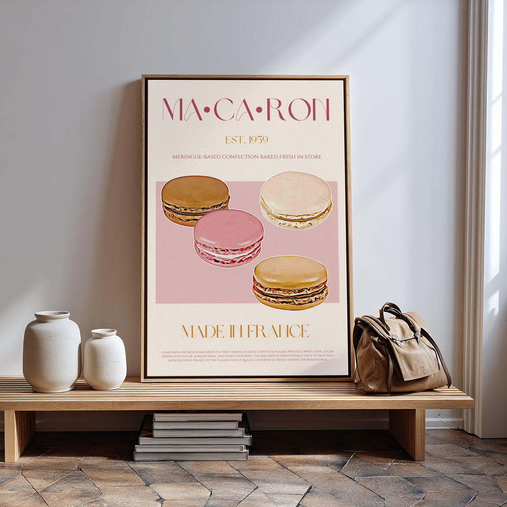 Canvas schilderi - Macaron Print bij de ingang