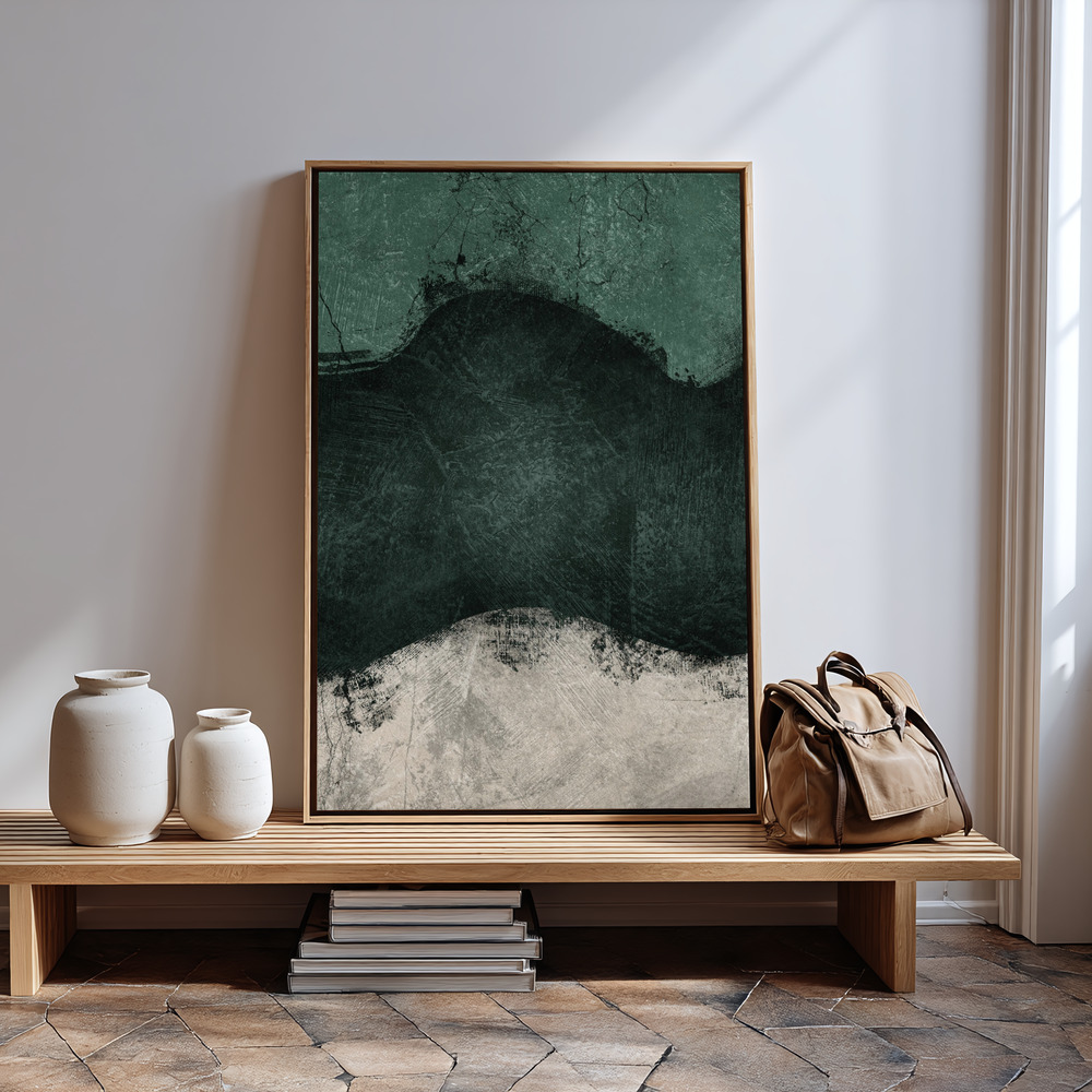 Canvas print - Midnight Emerald No2 in guest room
