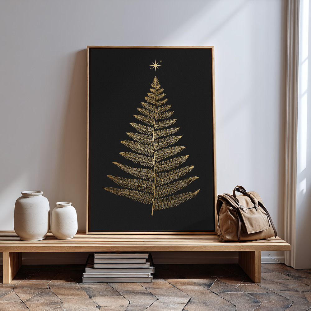 Canvas print - Shining Bright At Christmas Night in guest room