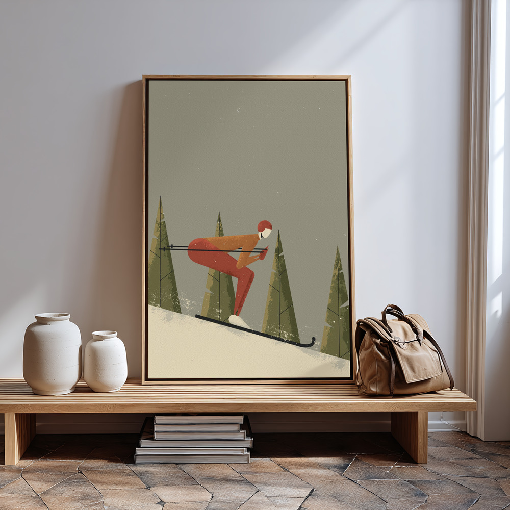 Canvas print - Skiing in guest room
