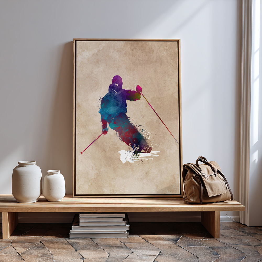 Canvas schilderi - Ski Sport Art 1 bij de ingang