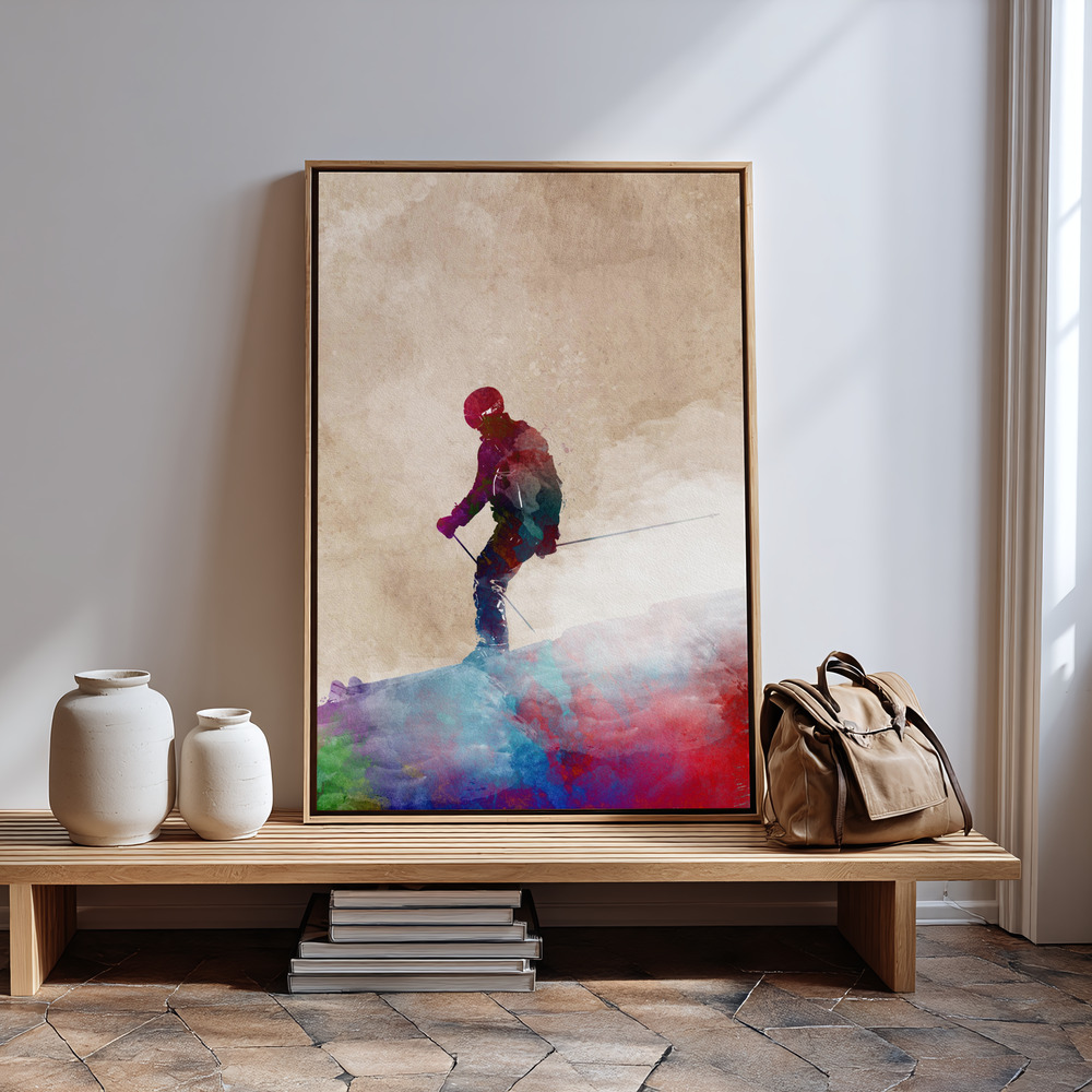 Canvas schilderi - Ski Sport Art 2 bij de ingang