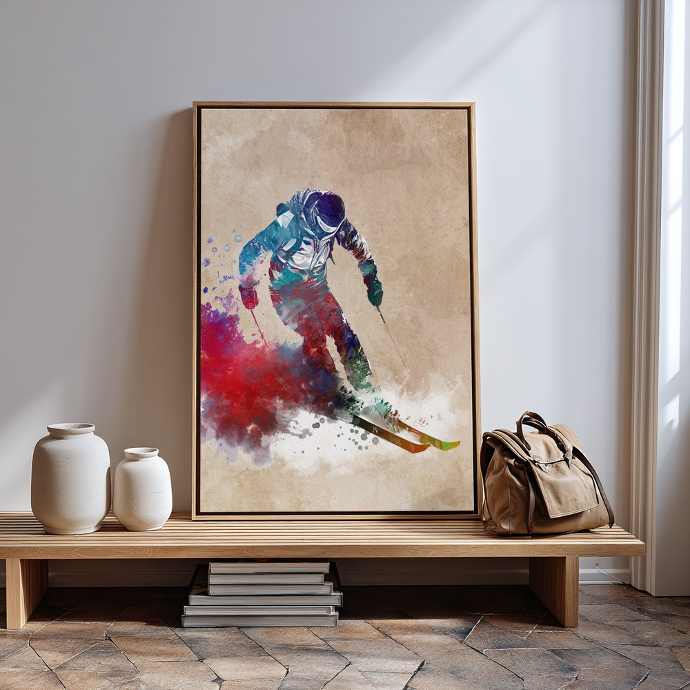 Canvas print - Ski Sport Art 3 in guest room