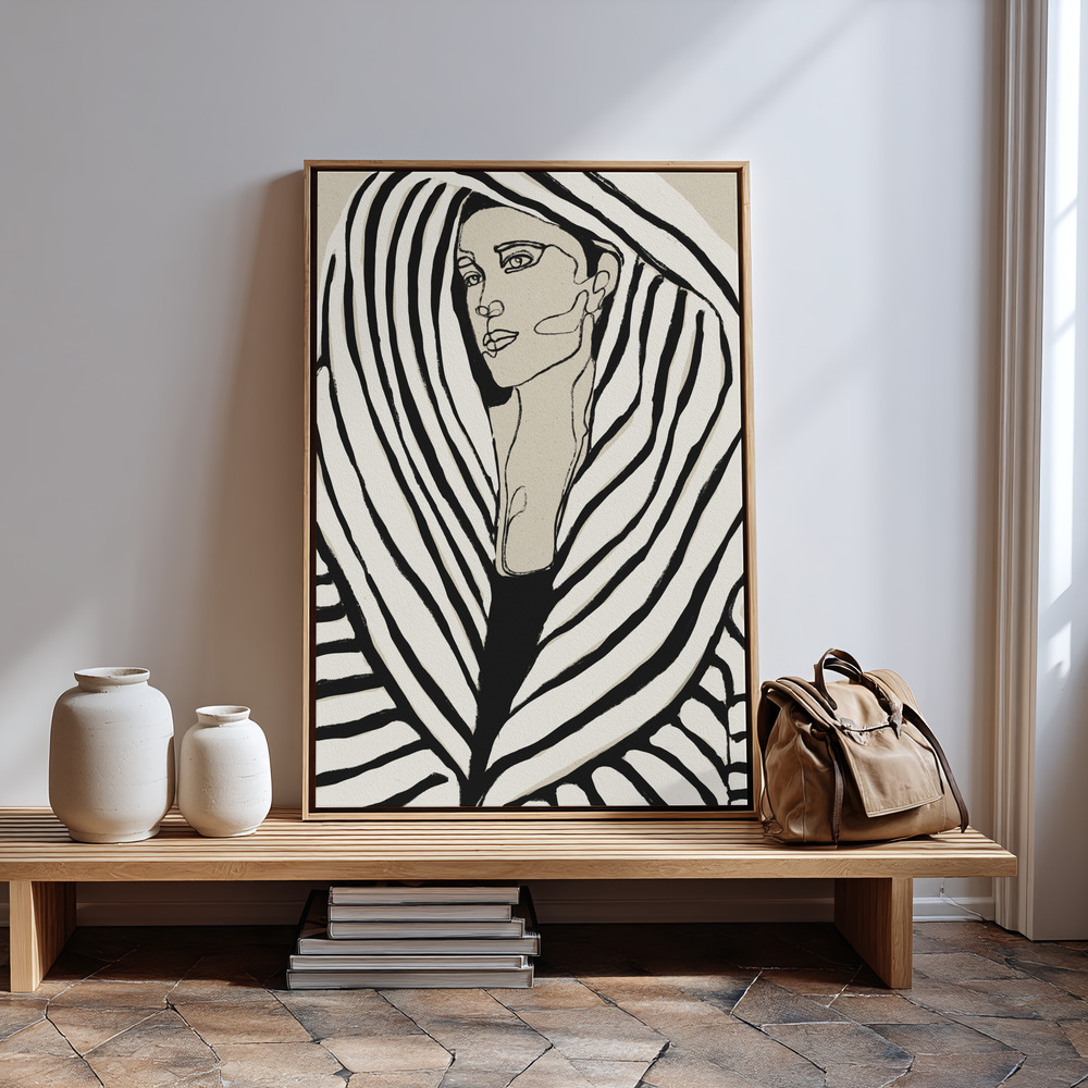 Canvas print - Striped Coat in guest room