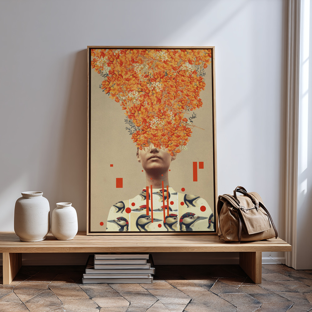 Canvas print - Bird Flight In Autumn in guest room