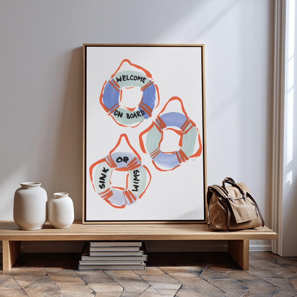 Canvas print - Swim or Sink in guest room