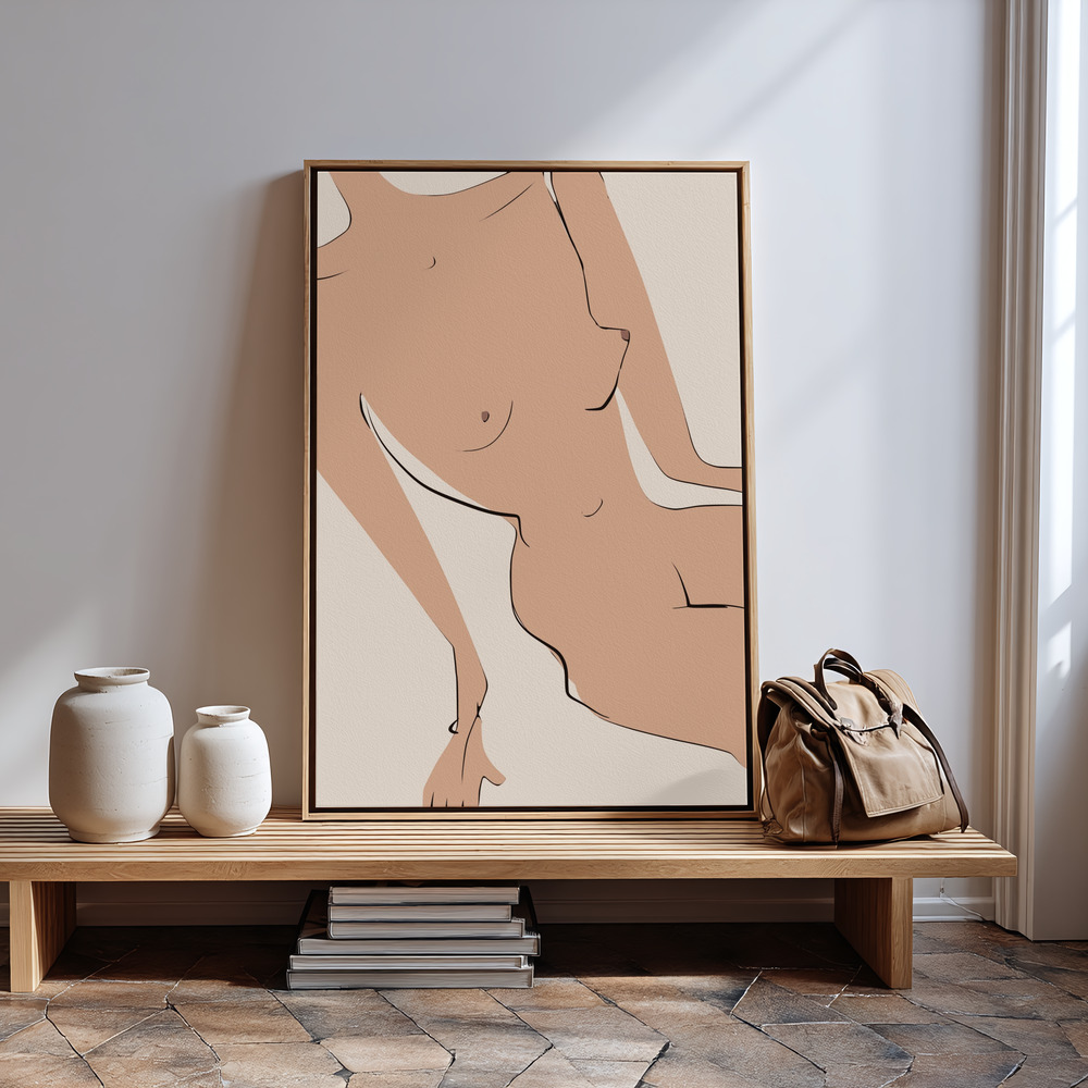 Lærred - Leaning Nude in guest room