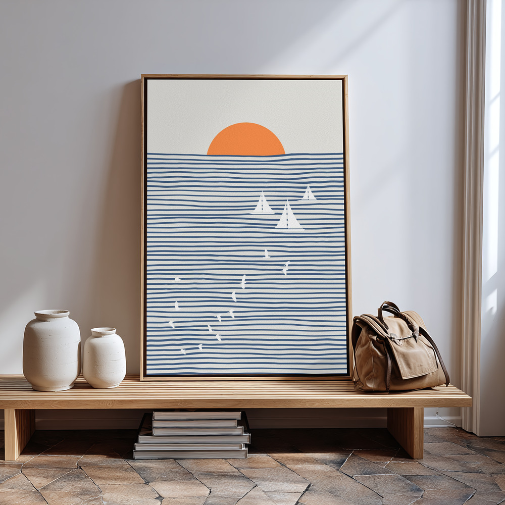 Canvas schilderi - Three White Sails bij de ingang