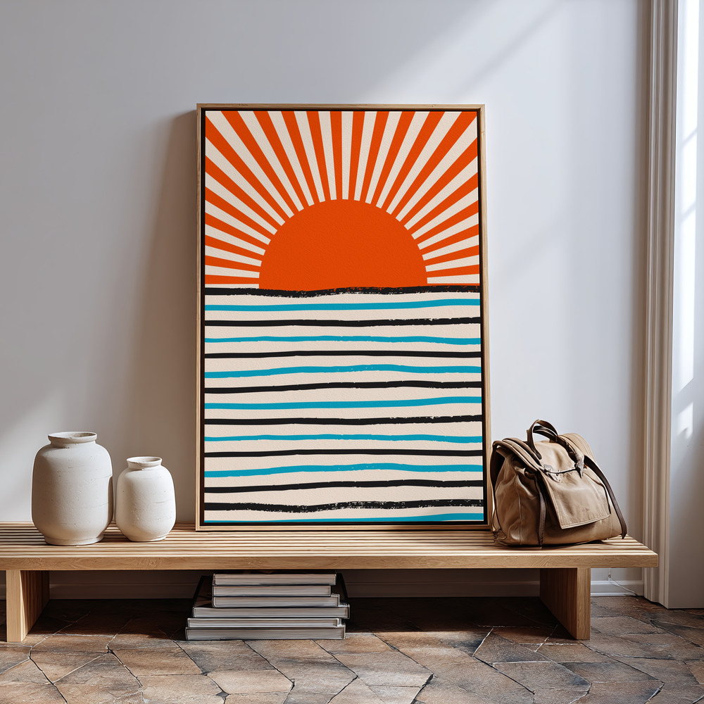 Canvas taulu - Red Sun and Sea sisäänkäynnin luona