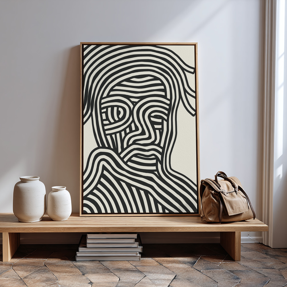 Canvas print - Stripe Portrait in guest room